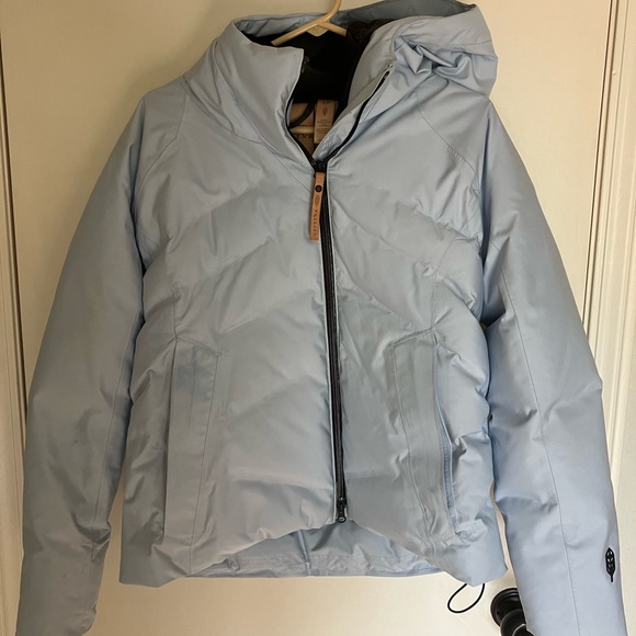 Indyeva | Jackets & Coats | Powder Blue Quilted Puffer Coat With Hood ...